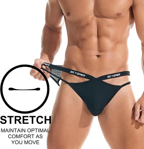 Miniatura 125 de SKYSPER Jock Strap Athletic Supporter para hombres Sexy Jockstrap Ropa interior masculina