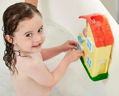 Miniatura 7 de TOMY Toomies Peppa Pig House Set de Juguetes de Baño – Centro de Actividades para Bañera de Niños Pequeños con Ventosa – Juguetes de Baño para Bebés
