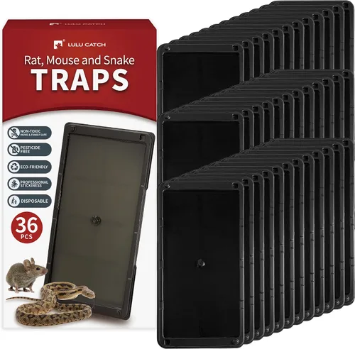 Miniatura 36 de LULUCATCH Trampas para ratones, paquete de 4, trampas de pegamento más grandes y pesadas para ratones, ratas y serpientes, trampas adhesivas