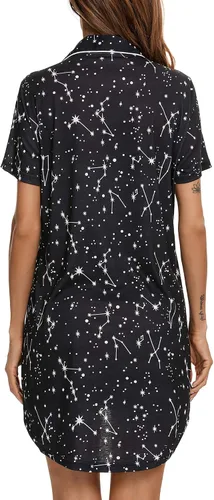 Miniatura 4 de Camisones para mujer, suave, con botones, de manga largacorta, para dormir, tallas S-XXL