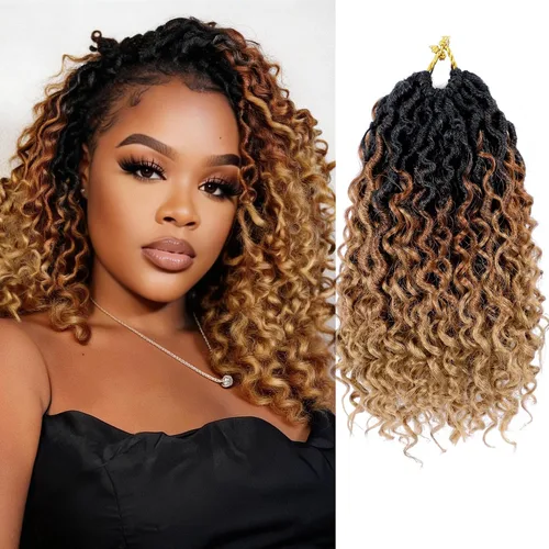 Miniatura 21 de Goddess Locs - Cabello de ganchillo de 8 pulgadas, 6 paquetes de rastas sintéticas de cabello de ganchillo para mujeres negras, cabello suave 1b
