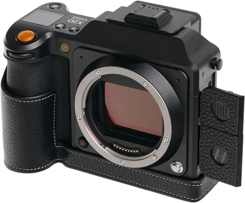 Miniatura 5 de Hecho a mano Cuero auténtico medio cámara caso bolsa cubierta para Hasselblad X2D 100C color negro