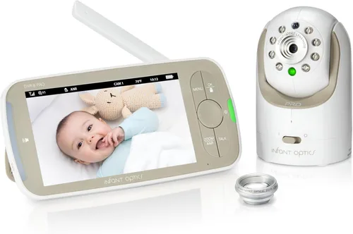 Infant Optics DXR-8 PRO Monitor de Video para Bebé, Resolución HD 720P Pantalla de 5", A.N.R. Patentado (Reducción Activa de Ruido), Sin WiFi, Pan