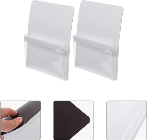 Miniatura 8 de MAGICLULU Soporte magnético para bolígrafo, soporte magnético para archivos, pizarras blancas, bolsas de archivo de PVC transparente, para oficina