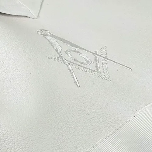 Miniatura 3 de blanco (Master Mason White Embroidered Delantal White Ribbon), Blanco