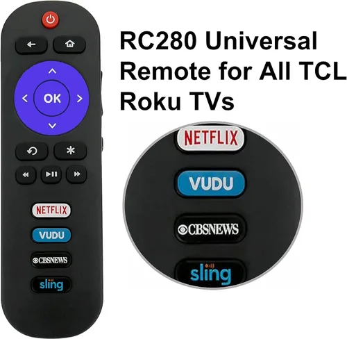 Miniatura 3 de Control remoto universal RC280 compatible con todos los Smart TV TCL ROKU
