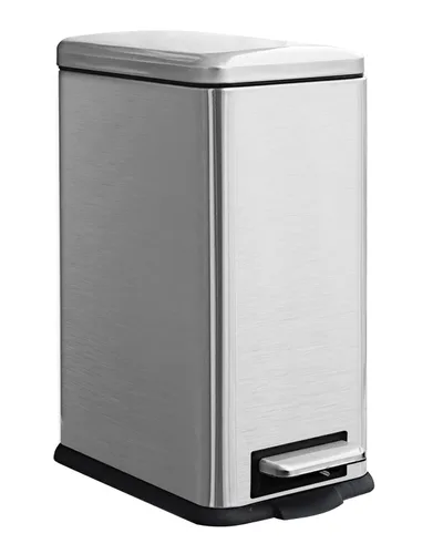 Miniatura 28 de Cubo de basura pequeño para baño con tapa, cubo de basura de 1.3 galones con cubo interior extraíble, cubo de basura delgado con tapa de cierre