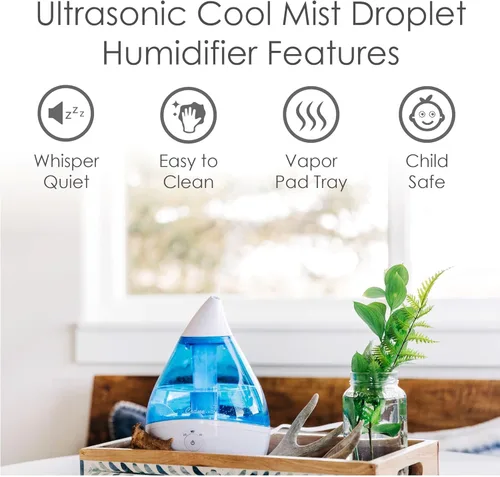 Miniatura 2 de Crane Humidificador ultrasónico de neblina fría , Azul, TV209643, 19watts, 230 volts Azul & blanco