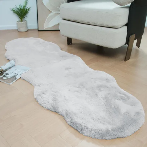 Miniatura 43 de Latepis Alfombra Pequeña Negra Esponjosa 2x3 pies Manta de Piel Sintética de Conejo Alfombra Suave Lavable Alfombras Peludas Shag para Dormitorio