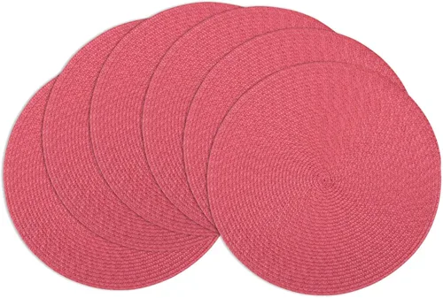 Miniatura 19 de Winknowl Juego de 4 manteles individuales redondos trenzados, lavables, tejidos resistentes al calor, para mesas de cocina, comedor, manteles Beige