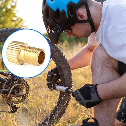 Miniatura 4 de 5 adaptadores de válvula Presta para bicicleta, convierte la válvula Presta a Schrader, funciona con compresores de aire, bombas y más, herramienta