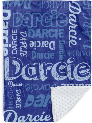 Miniatura 22 de Manta con nombre personalizable, diseño de nombre múltiple, manta de franela de felpa suave personalizada con respaldo punteado de doble capa