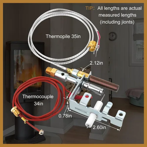 Miniatura 4 de 14D0477 Registro de gas libre de ventilación, montaje piloto ODS, chimenea de gas propano LP compatible con Empire FMI, etc., número de pieza