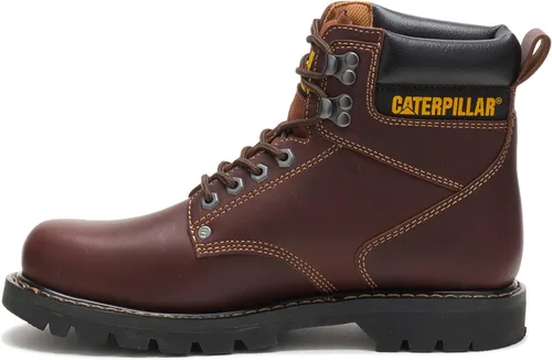 CAT Botas de trabajo Second Shift con punta suave para hombre Canela