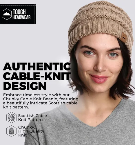 Miniatura 49 de Gorro de punto para mujer, cálido y suave, elástico, para clima frío de Tough Headwear