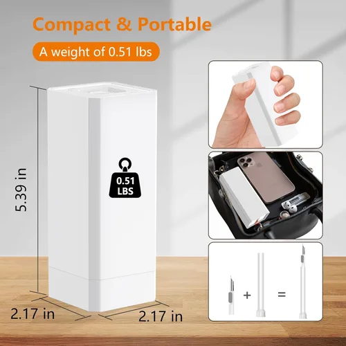 Miniatura 8 de Kit de limpieza de teléfono celular, kit de limpieza para iPhone para puerto de carga, kit de limpieza de teclado para Airpods/Android/USB Blanco
