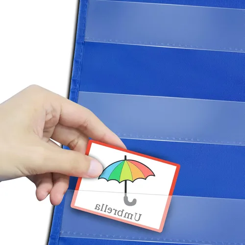 Miniatura 4 de PreK-12 - Tabla de bolsillo estándar para centros de aula, palabras de pared para aula, suministros de enseñanza en casa (azul)