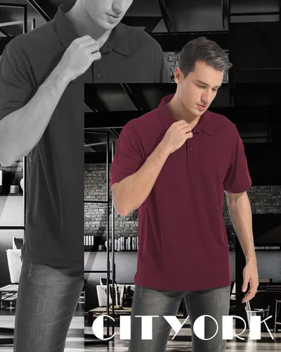 Miniatura 2 de Cityork Polo para hombre, manga corta, táctica, de secado rápido, informal, con cuello