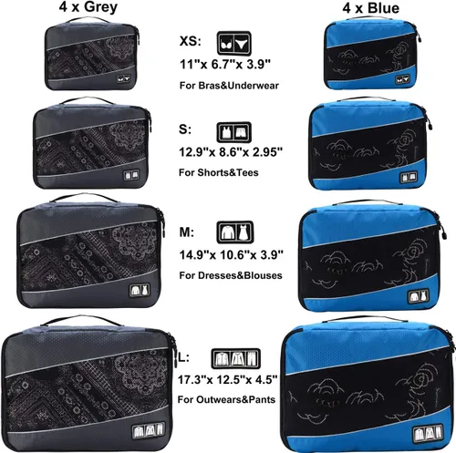 Miniatura 2 de Cubos de embalaje para bolsas de equipaje, accesorios de viaje duraderos con etiqueta de ropa