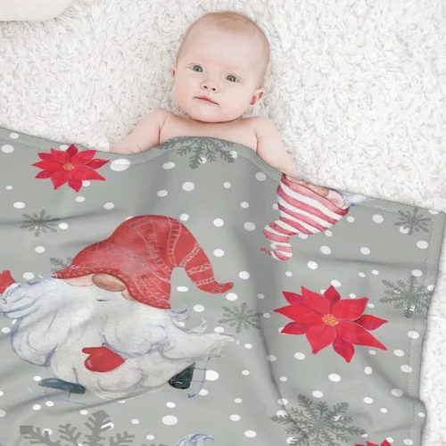 Miniatura 6 de Manta de gnomos extravagantes de Navidad de invierno, regalos para adultos y mujeres, manta de franela suave y cálida para sofá, cama de viaje, 40 x