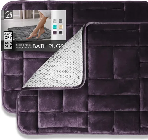 Miniatura 69 de Clara Clark - Tapete para baño, de espuma viscoelástica, terciopelo y felpa ultra suave, antideslizante, lavable a máquina y de secado rápido, de 17