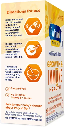 Miniatura 9 de Enfamil Poly-Vi-Sol Suplemento multivitamínico líquido para bebés y niños pequeños, botella cuentagotas de 1.7 fl oz