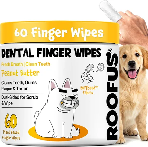 Miniatura 10 de Toallitas de limpieza de dientes de perro, 60 paquetes, toallitas dentales para reducir la placa y el sarro para perros y gatos, toallitas dentales