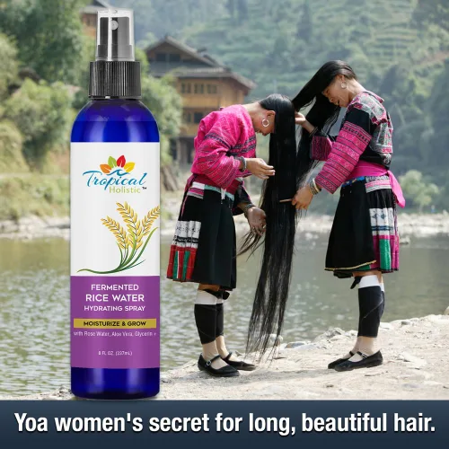 Miniatura 4 de Tropical Holistic Suero de agua de arroz, 8 onzas líquidas, humectante para el crecimiento del cabello con agua de arroz, agua de rosas, aloe vera