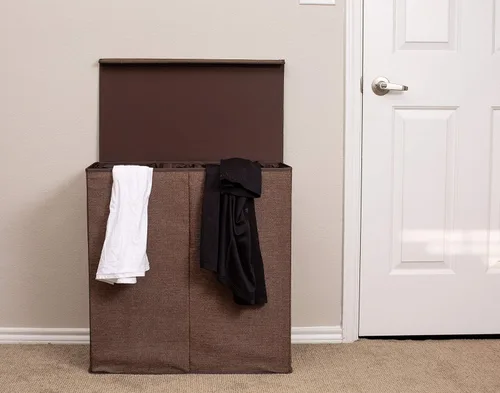 Miniatura 9 de BIRDROCK HOME Cesta de lavandería con tapa, bolsas extraíbles para clasificar ropa, cesta de lavandería seccionada para dormitorio y baño, Marrón