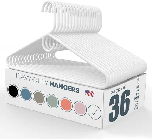 Miniatura 40 de Perchas de plástico resistentes hechas en Estados Unidos a granel, 20, 30, 50, 100 unidades disponibles, perchas de plástico fuertes, perchas