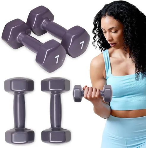 Miniatura 6 de SPRI Juego de 2 mancuernas de mano con revestimiento de vinilo para ejercicio y fitness, equipo de gimnasio en casa, entrenamiento de fuerza, pesas
