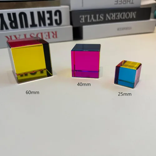 Miniatura 2 de Cubo de colores mezclados con soporte de exhibición pulido de diamante, juguetes científicos y educativos, magníficos juguetes de física Juguete