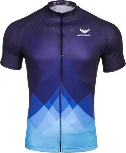 Miniatura 2 de nine bull Camiseta de ciclismo para hombre, manga corta, con 3 bolsillos traseros, absorbe la humedad, transpirable, de secado rápido