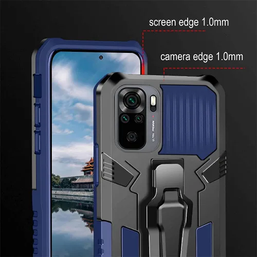 Miniatura 6 de Funda para Xiaomi Redmi Note 10 4G, paquete de 2 protectores de pantalla de vidrio templado y funda híbrida resistente de doble capa para teléfono