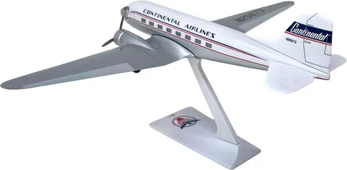 Miniatura 2 de Continental DC-3 Escala 1:100 - Avión de plástico a presión modelo - réplica coleccionable de aviones Continental Airlines - Parte #ADC-00300C-001