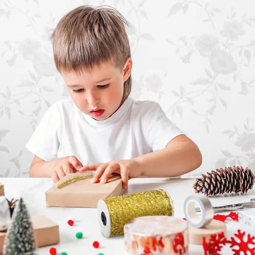 Miniatura 5 de Canlierr Guirnalda de oropel de Navidad de 50 yardas con purpurina fina metálica para decoración de árbol de Navidad, fiesta de cumpleaños, boda