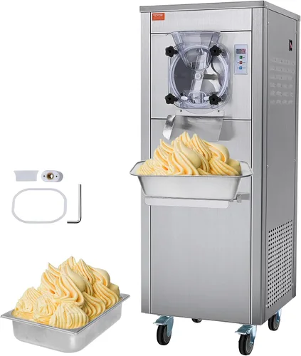 Miniatura 10 de VEVOR Máquina comercial de helado duro, 500 W, 1.32 galones/hora, heladera de gelato duro con cilindro de acero inoxidable 304 de 2.8 L, panel LED