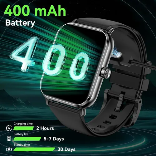 Miniatura 6 de Reloj inteligente para hombres – 1.85 pulgadas HD 2026 actualizado Fitness Tracker Bluetooth Llamadas y mensajes de texto Smartwatch con batería