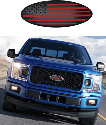 Miniatura 9 de CONGCONG Emblema para Ford Bronco, superposición de 5 pulgadas para portón trasero emblema ovalado de bandera americana negra para Ford Bronco Negro