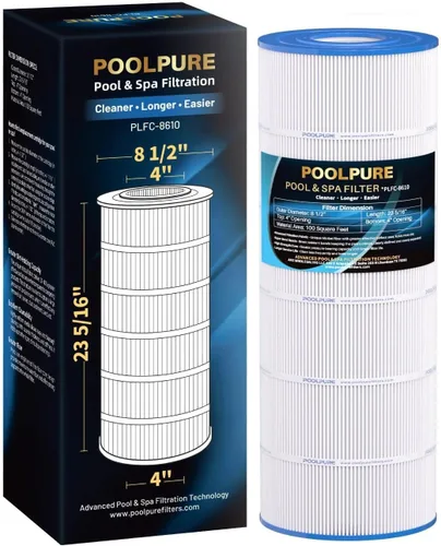 POOLPURE Filtro de piscina PLFC-8610 sustituye a PA100, Ultral-D1, Unicel C-8610, C-7487, Filbur FC-1290, Hayward CX1100-RE, Hayward c1100, cartucho