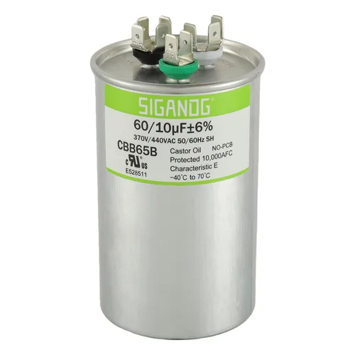Miniatura 6 de 80/5 uF 80+5 MFD 370V o 440V CBB65 Capacitor Redondo de Arranque de Doble Funcionamiento 80 5 uF MFD 370 440 Voltios VAC para Condensador