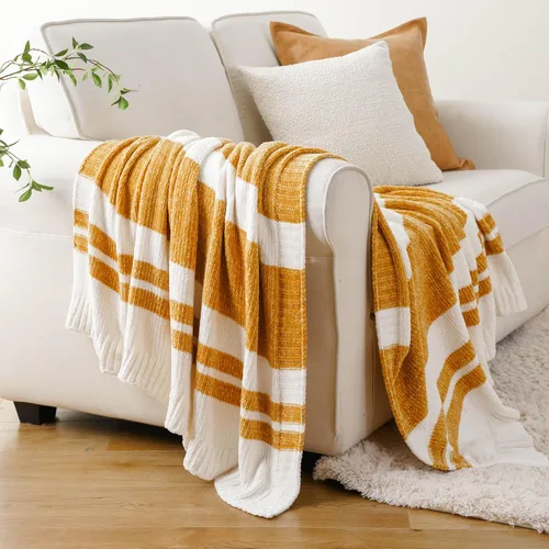 Miniatura 17 de BATTILO HOME Manta de Chenille Verde Oliva para Sofá, Acogedora Manta de Punto para Cama, Sofá, Exteriores, Súper Suave y Cálida, Mantas de Chenille
