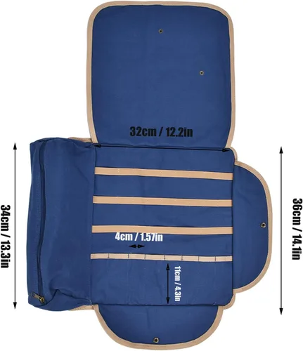 Miniatura 9 de Alvinlite Bolsa de camarero de viaje con correa para el hombro, juego de utensilios de bar portátil, bolsa enrollable para almacenamiento, viajes