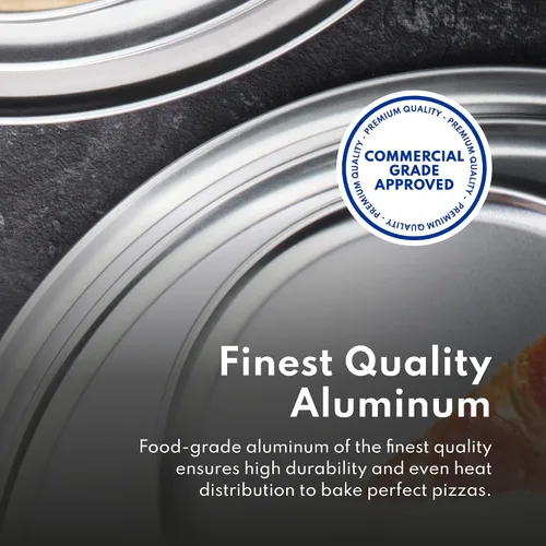 Miniatura 7 de New Star Foodservice 50868 Bandeja/Sartén para pizza, con borde ancho, de aluminio, 20.3 cm, paquete de 6