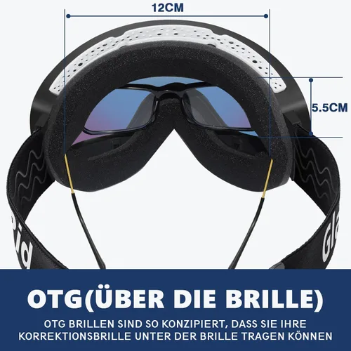 Miniatura 2 de OTG Ski Goggles PRO, Frameless 100% UV Protection Anti Fog Ski Goggles Men, Snowboard Goggles Men/Women/Adult/Youth