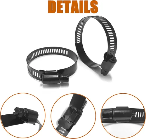 Miniatura 3 de ISPINNER Abrazadera de manguera de engranaje helicoidal ajustable de acero inoxidable de 2 pulgadas de 1.063-2.008 in, abrazadera de línea