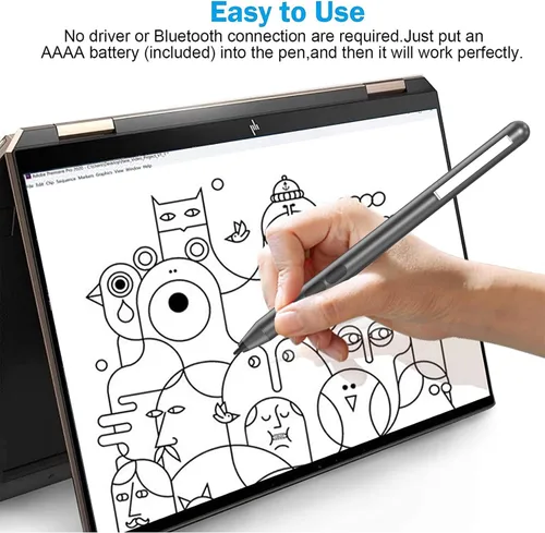 Miniatura 8 de Lápiz óptico para HP Omnibook, Envy x360, Pavilion x360, Spectre x360 – Batería de 300 días, escritura suave, lápiz inclinable MPP con sensibilidad
