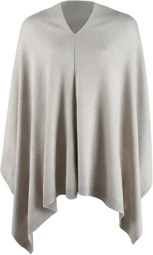 Miniatura 25 de Fomolom Ponchos para mujer, versátil, ligero, tejido sólido, chal envolvente, bufanda, accesorios para mujer