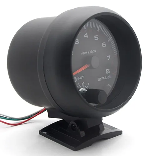 Miniatura 6 de Calibre tacómetro, Geevorks - Tacómetros de repuesto automotriz de 3.75 pulgadas, 12 V, 0-8000 RPM, tacómetro RPM para motores de cilindros de 4/6/8