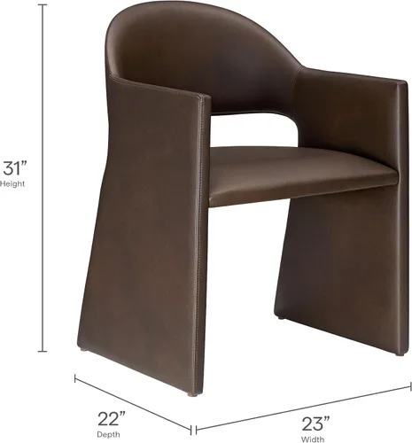 Miniatura 3 de Modway Talia - Sillón de comedor de cuero vegano en color espresso
